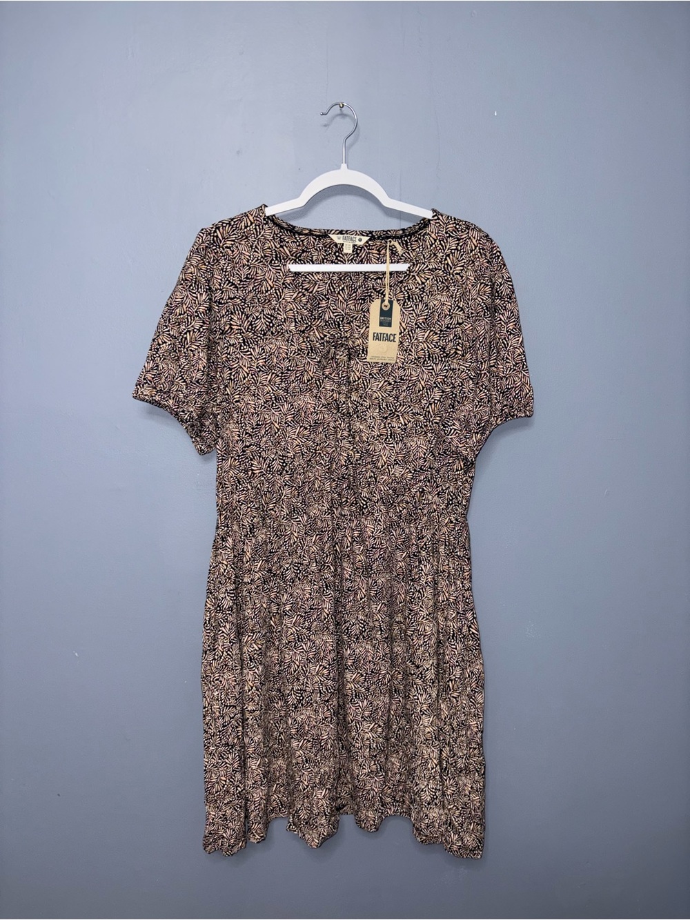 Fatface | Black Printed Dress NWT | Size 12